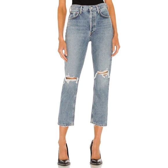 Agolde Riley High Rise Straight Crop-sz 26 - Picture 1 of 10